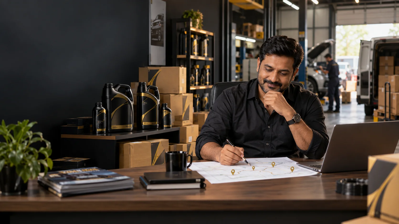 Indian business owner planning a lubricant distribution operation
