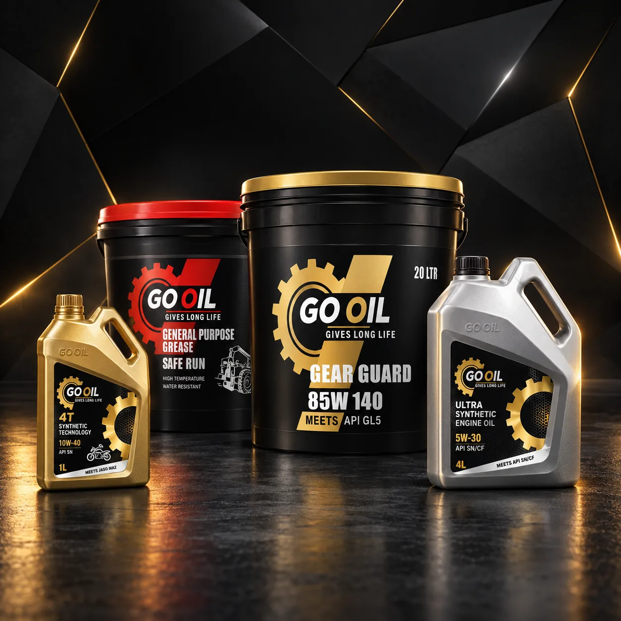 Go Oil lubricants packaging range